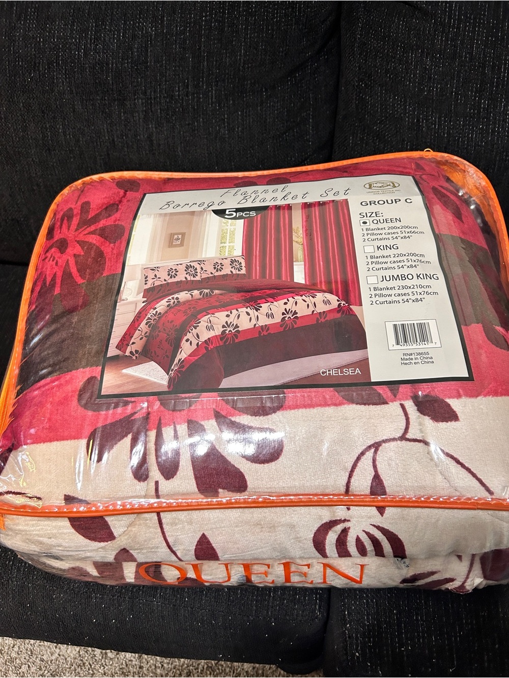 Chelsea Floral Red and Cream Queen Comforter Set - 5 Piece